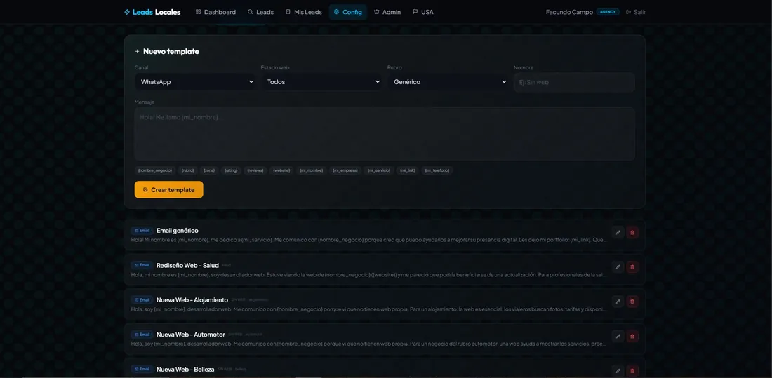 Outreach template editor