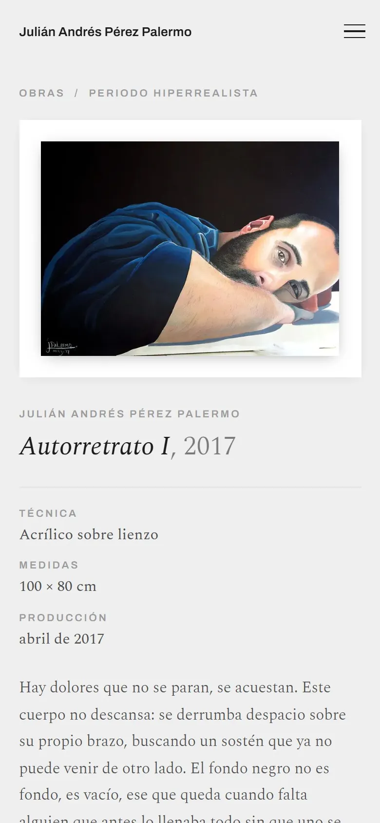 Artwork page on mobile