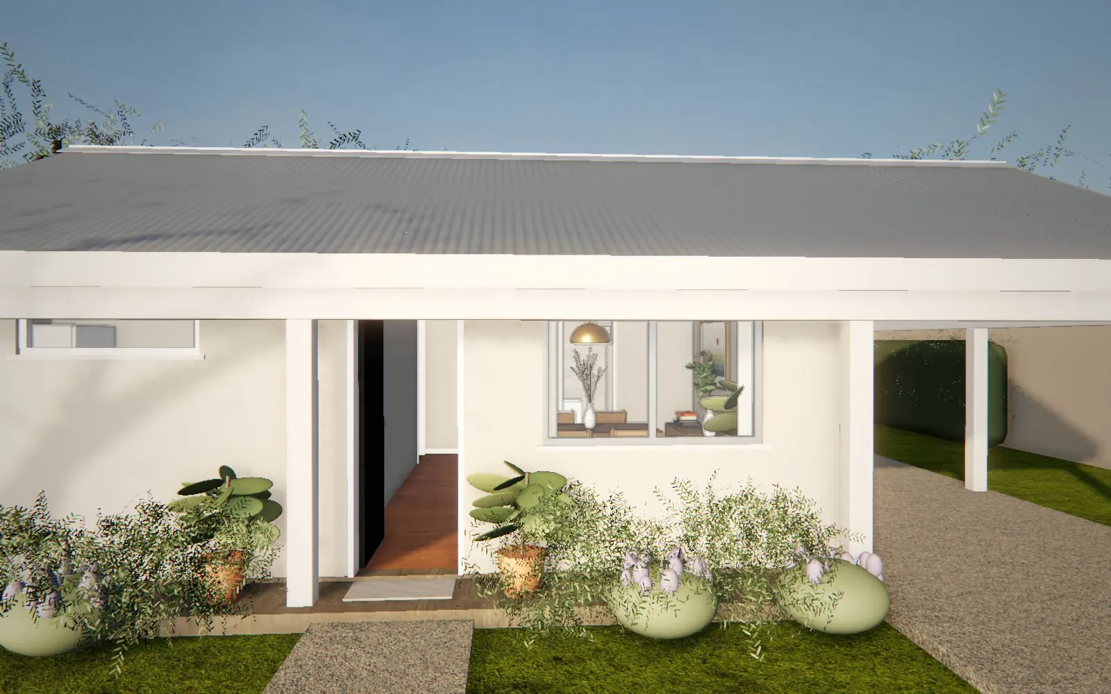 A 35 m² house with carport